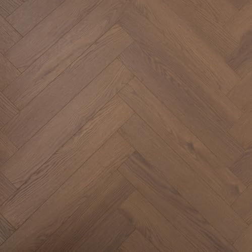 Laminate Flooring Hard Wearing 12mm Thick Herringbone – Modern Wood Effects, Click Fit, Water-Resistant Laminate – Ideal for Living, Bedroom & Hallway Floors - 1.8m² Coverage Per Pack (Autumn Maple)