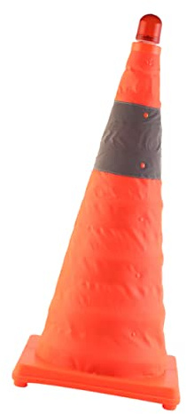 MAGICLULU Cono Stradale Pieghevole con LED Riflettente Alta Visibilità con Base Segnalazione Sicurezza per Traffico e Eventi Facile da Trasportare Colore Arancione