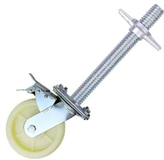 YPAPBHT Rueda de Tornillo Ajustable de 8 Pulgadas con Freno Universal for Andamios, Rueda de Base móvil con función de Bloqueo, Paquete de 4(White)