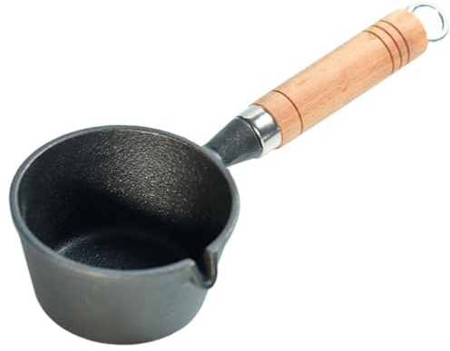 Gatuida Sartén de Hierro Fundido Antiadherente Físico sin Recubrimiento Olla Multiusos para Leche y Salsas Compatible con Cocina de Inducción y Gas Diseño Compacto y Práctico para Uso