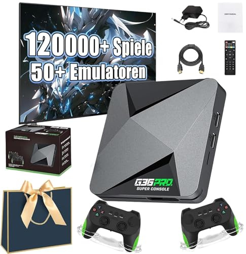ZGHQHCDRH G36 Pro Consola De Juegos Retro 65000/100000 Juegos Integrados，50 Emuladores，4K HD，2 Controladores Inalámbricos 2.4G，Plug & Play，TV PC Proyector，Regalo Ideal(64G)