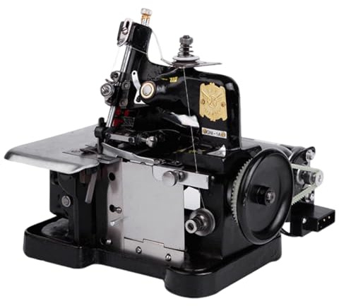 Three Thread Overlock Sewing Machine Home Electric Serger with 3.0-4.0mm Hem Width 250W for Home Textiles Durable Seaming and Craft Projects Black