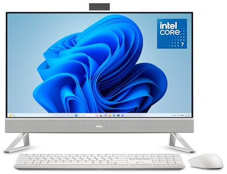 Dell 27 All-in-One PC EC27250, 27 FHD IPS Anti-Glare, Intel Core 7 150U, 16GB DDR5, 1TB NVMe SSD, Windows 11 Home, Wireless Keyboard & Mouse Included, QWERTY UK, Pearl White