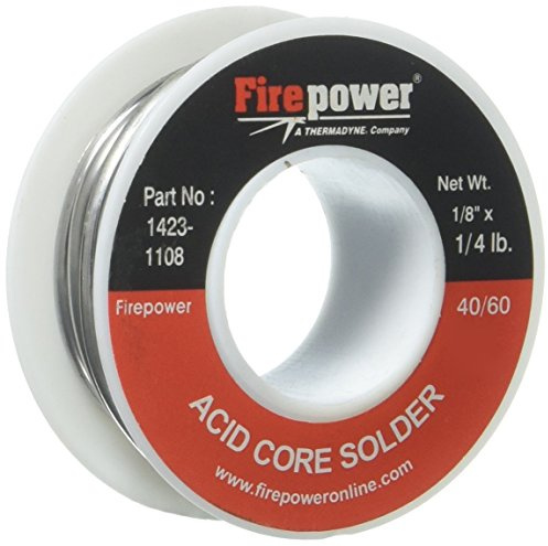 FirePower - FPW1423-1108 Firepower 1423-1108 Acid Flux Core 40/60 Solder, 1/8-Inch x 1/4-Pound