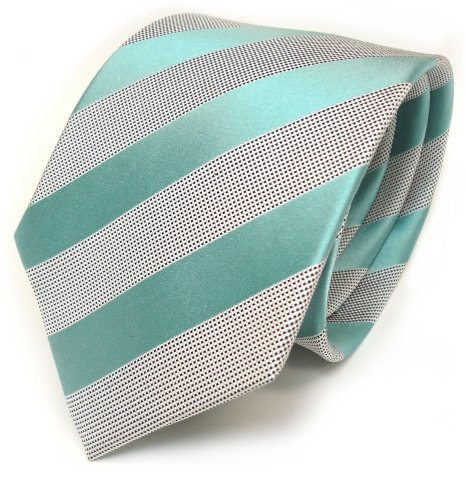 TigerTie Designer Seidenkrawatte in gestreift - Clubstreifen - Krawattenbreite 8 cm