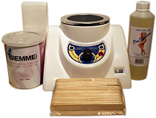 EPILWAX S.A.S - Kit Wachs Komplett Profi. Wachserwärmer von 800 ml, mit Topf de 800 ml Honig De Wachs Einweg Für Haarentfernung bis Honig Mit Bänder Wachs für Intim, Achseln und Gesicht.
