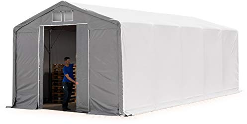 Tente de Stockage 6x10m Hangar de Stockage avec Porte coulissante, bâche PVC PRIMEtex 2300, imperméable 3m Hauteur de côté