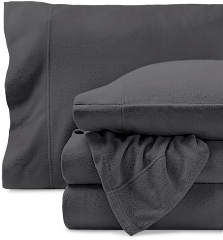 Bare Home Super Soft Fleece Sheet Set (Queen, Grey)