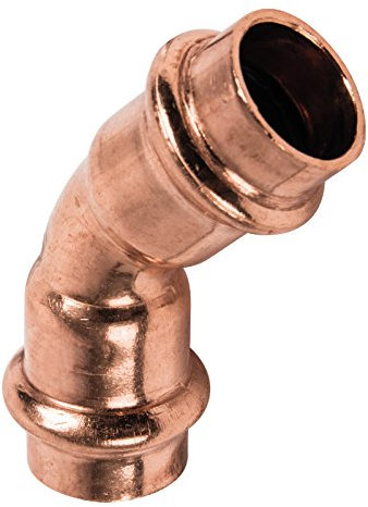 Sanitop-Wingenroth 1CU-Pressfitting Kupfer-Bogen 45 Grad 5041, 1 Stück, rot/gold, 12749 3