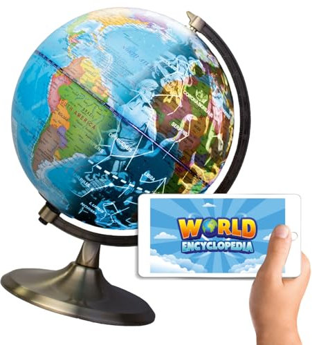 BIG MINDS - Interactive Globe | Globe For Kids | Globes Of Earth Night & Day Modes | Globes Lamp Led Light | World For Kids | 8 Year Old Girl Gifts | 8 Year Old Boy Gifts