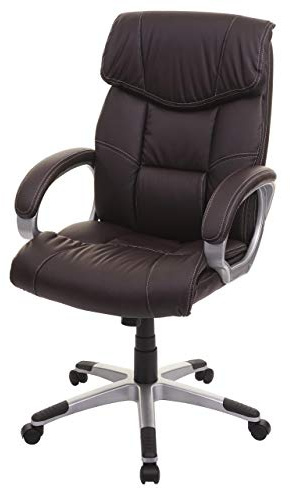 Mendler Bürostuhl HWC-A71, Kunstleder - Coffee-braun | Chefsessel, Drehstuhl, FSC®-Zertifiziert