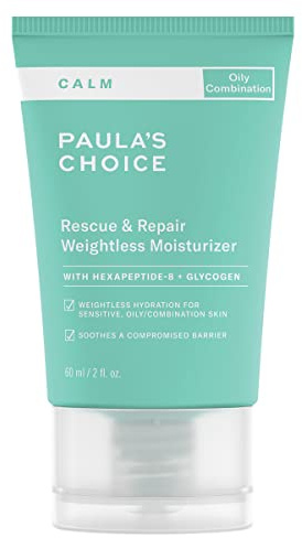 Paula's Choice Calm Weightless Nachtcreme, für Empfindliche Haut, 60 ml | Leichte Feuchtigkeitspflege Lindert Rötungen & Stärkt die Hautbarriere - Schwerelose Lotiontexture - Straft die Haut Sichtbar
