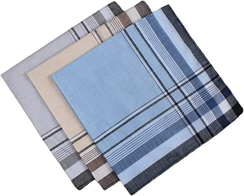 Mikiuly Herren Taschentücher Aus Stoff - Baumwolle, Wiederverwendbar, Geschenk für Männer, 3 Stück (38cm x 38cm)