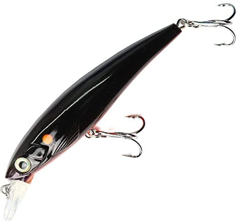 Major Fish Zander Wobbler Hecht Barsch Hardbait Flachläufer 10 cm (Schwarz UV)