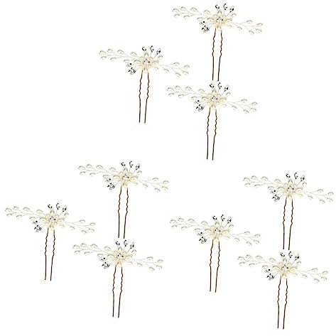 Abaodam 9 Stk Hochzeit Kristallhaar Perlenblumenhaar Hochzeitshaarspangen Für Bräute Haarschmuck Haarperlen Haarnadel Braut Brot