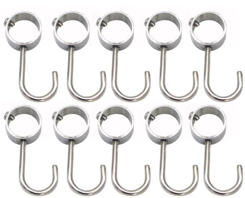 Zerodeko 10 Stück Schrank-Edelstahl-Haken Garderobenhaken Für Schrankstange Schrank Kleiderschrank Edelstahl Kleiderbügel Robuster Haken Rohrhaken Schrankhaken Stangenhaken