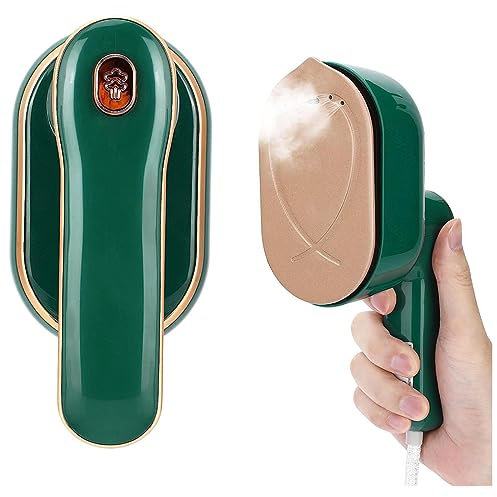 Mini Vaporeta Plancha Ropa, Mini Plancha Para Ropa Plegable con Asa Plegable Giratoria,100W y 100ml, Planchas De Ropa Vapor Baratas Doble Uso Para Seco Y Húmedo,Green