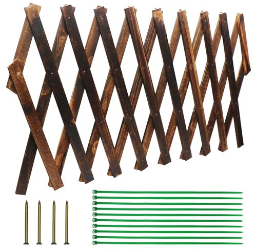 Traliccio da giardino espandibile in legno, pannello da parete 34,8 x 149,9 cm, traliccio decorativo per piante rampicanti, edera, rosa