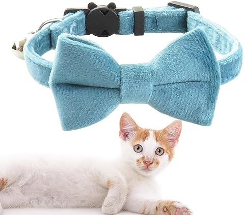 KSHSAA Katzenhalsband mit Schleife - Bequemes verstellbares Katzenhalsband mit Schleife | Katzen- und Hunde-Dekorationszubehör für Reisen, Fotografie, Zuhause, Hochzeit, Spazierengehen