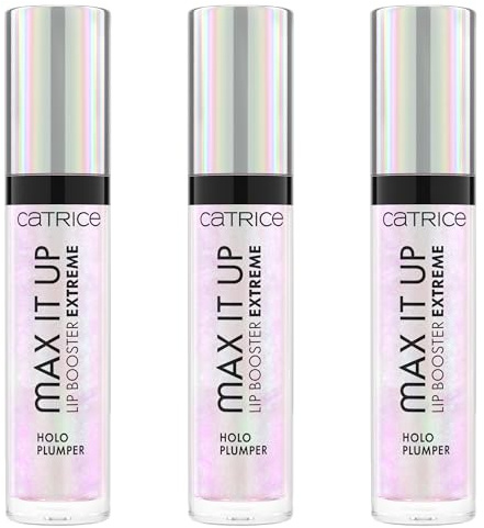 Catrice Max It Up Lip Booster Extreme, Nr. 050, Mehrfarbig, pflegend, Extremes Volumen, vergrößernd, vegan, ohne Konservierungsstoffe, ohne Parabene, ohne Mikroplastikpartikel, 3er Pack (3x4ml)
