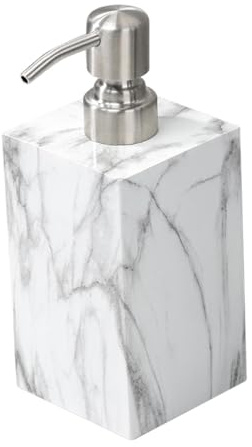 MagiDeal Distributeur de Savon en résine Effet marbre, Bouteille au shampoing, Gel Douche, Lotion et Accessoires pour Salle de ’hôtel, Moderne, Pompe Anti-Goutte et Anti-Fuite.