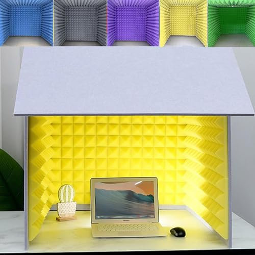 V3VOGUE Tragbare Tonaufnahme Vocal Booth Box, Schalldichte Kabine, Gesangskabine, Schaumstoffplatten, Mikrofon Schallschutz Akustikschaumplatte, Für Desktop Studio Gesangs Audio Musikaufnahmen