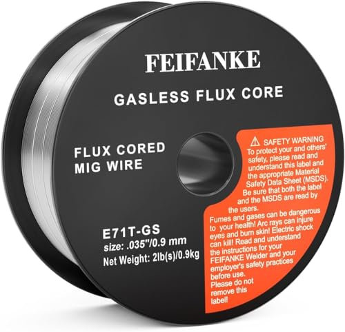 FEIFANKE Fil Fourré Sans Gaz 0,9MM, 1KG- E71T-GS General Purpose MIG MAG Welding Wire Reel D100 for Welding Machines, 1 Boîte