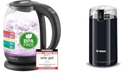 Emerio WK-119255 TESTSIEGER Haus & Garten Test 02/2019 & Bosch Hausgeräte TSM6A013B Kaffeemühle, Schwarz