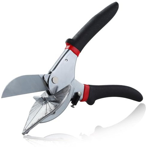SPEEDWOX Multi Angle Miter Shears Cutter 45 Degree to 135 Degree Miter Cutter Hand Shear Trim Cutter Hand Tool Quarter Round Cutting Tool for Vinyl Wood Molding Trim Soft Wood Plastic PVC and More