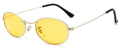 WDZAYXC Mode Oval Sonnenbrille für Herren und Damen Leichter Metallrahmen Brille
