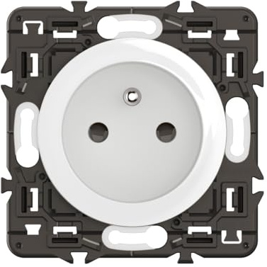 LEGRAND - Prise Electrique Murale avec Terre Céliane - Connexion à vis - Blanc - A compléter avec une plaque