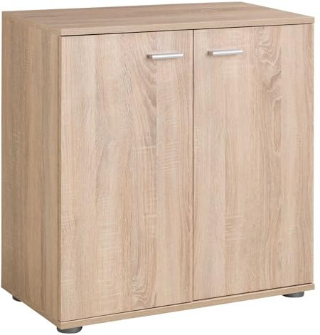 Home4You Kommode mit 2 Türen - Eiche Sonoma - 71 cm breit - Sideboard Mehrzweckschrank
