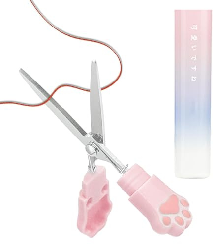 Xvilmaun Child Safety Scissors, Child Safe Scissors - Safe Cat Paw Shape Scissors with Case - Student Tip Scissors for School Supplies, Scrapbooking Art