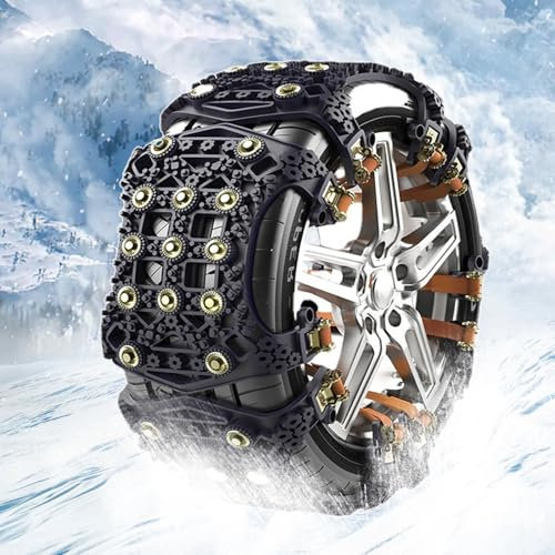 FairyPeach Catene da Neve 2 Pezzi Regolabili Antiscivolo, Universali per Auto e SUV, in TPU, Modello XTPH-SnowChain, per Pneumatici 165-275mm