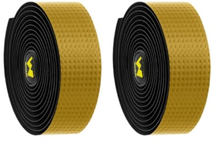 LOVIVER 2 Stück Fahrrad-Lenkerbänder mit Endstopfen, Fahrrad-Lenkerband für Mountainbikes, Rennräder, Schlägergriffe, Ausrüstung, Schwarzes Gold