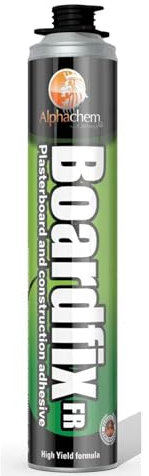 CROMAR – AlphaChem Boardfix FR 750ml | Foam Based Fixing PU Adhesive | High-Yield Formula – Fire-Rated Adhesive Foam for Plasterboard & Construction Materials