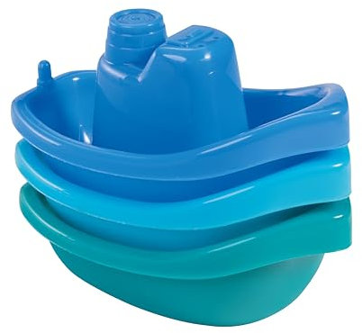 babynova Battelli da Bagno - Giocattoli educativi per neonati e bambini piccoli - da 3+ mesi - Set da 3 pcs - Sviluppo delle capacità motorie - Giocattolo da bagno - Senza BPA - Blu, Turchese, Verde
