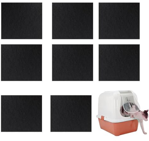 Changyeah Lot de 8 filtres à charbon actif carrés noirs en fibres de charbon actif