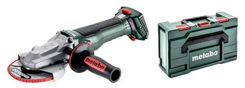 metabo Akku-Flachkopf-Winkelschleifer WVBF 18 LT BL 11-125 Quick - 18 V, Scheiben-Ø 125 mm - Bürstenlos, extrem flach, Drehzahlregelung mit Stellrad, Schnellspannmutter - Inkl. Zubehör und metaBOX