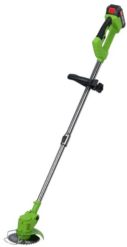 qorkhogr Weed Eater, Electric Weed Mower Cordless Trimmer, Telescopic Rod Home Lawn Mower, Rechargeable Handheld Eater Cutter with 2 Batteries, 1 Charger for Pruning Courtyards, Pastoral Grass, parks