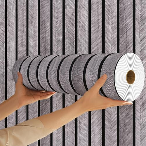 Wood Self-adhesive Wall Stickers Wood Grain Background Thickening Wallpaper, 40X300CM IXPE PVC Self-adhesive Stickers Roll Noise Reduction Wall Panels for Smooth Rough Surfaces (WHZM-01, 40X300CM)
