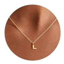 TINGN Halskette Damen Gold - Kette mit L Buchstaben Personalisierte Halskette Damen Gold Schmuck Modeschmuck Kette Mädchen Frauen,Teenager Mädchen Geschenke für Frauen Geburtstag