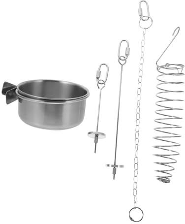 ibasenice 5 pièces Supports Alimentaires Acier Inoxydable pour Perroquets Mangeoires Suspendues pour Cage à Oiseaux Porte Brochettes pour Fruits et Légumes Accessoires pour Alimentation