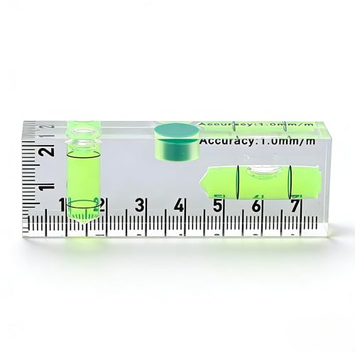 Telituny Mini Magnetische Wasserwaage 75 mm, Transparente Horizontal/Vertikal Libelle, Zwei-Wege-Wasserwaage mit Magnetbasis, Akryl Taschenwasserwaage, für Tischlerarbeiten, Heimwerker(75*25*15 mm)