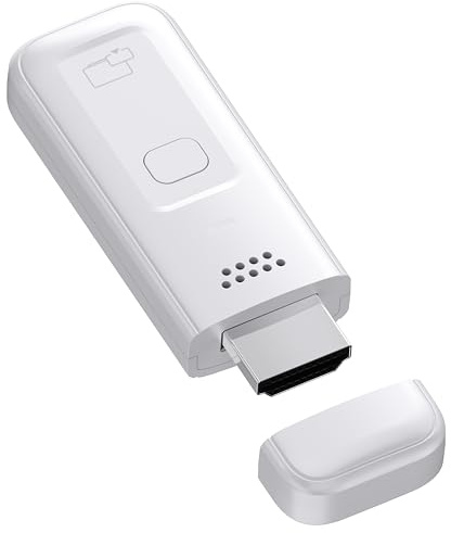 Wireless HDMI Display Dongle Adapter 2025, 1080P Plug & Play HDMI Extender Wireless Receiver for Smartphone/PC/Laptop to TV/Monitor/Projector, HD Streaming Video/Audio/File, Airplay & Miracast (White)