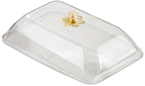 FytStycale Kuchenhaube Lebensmittelabdeckung Abdeckhaube Frischhaltehaube Servierhaube Rechteckig Aus Pp mit Dekorativem Griff für Torten für Festlichkeiten, M Clear