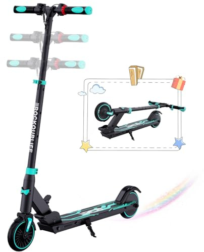 RCB TECH E-Scooter Kinder (8-12-16 Jahre) - Faltbarer Elektroroller für Kinder - Max Reichweite 16 KM - Max. 20 KM/H -250W Motor, Geschenk für Jugendliche