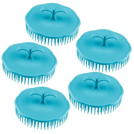 OSOLADY Spazzola per Shampoo Chioma Set da 5 Pezzi Manico in Plastica Pp+tpr, Massaggiatore Rotondo per Massaggio del Capelluto, per Uso Domestico Colore Casuale