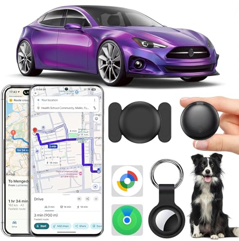 GPS Tracker per Auto, Magnetica Localizzatore GPS Senza Abbonamento Compatibile con Android e iOS, Air Tracker con Custodia Magnetica Impermeabile per Auto/Moto/Bicicletta
