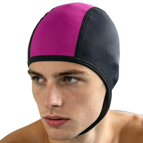 Diving Hood Non Slip Snorkeling Headband with Chin Strap | Men Swimming Caps for Summer Beach Party Lake Bathing Vacation Holiday Camping Deck Sea River Stream